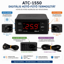 ATC-1550 digitális hűtő-fűtő termosztát leolvasztási funkcióval