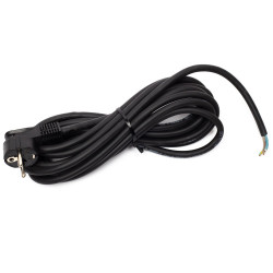 3x0.75mm fekete kábel 1,8 m 2+F dugóval, forrasztható véggel